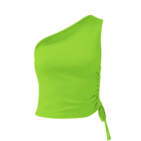 'Faer' One Shoulder Cropped Cami - Celes Fashion